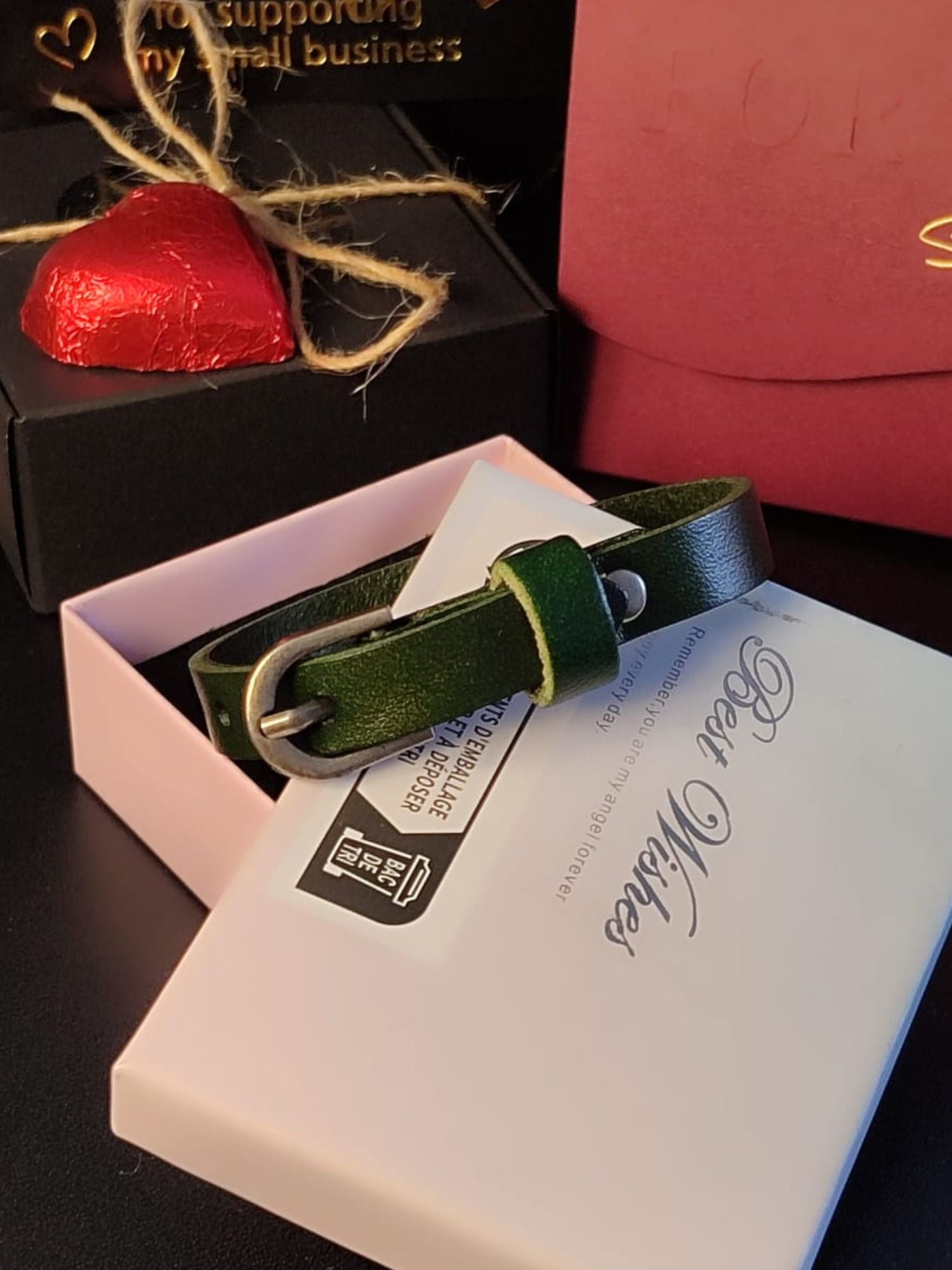 Zelena trendy retro podesiva kožna narukvica