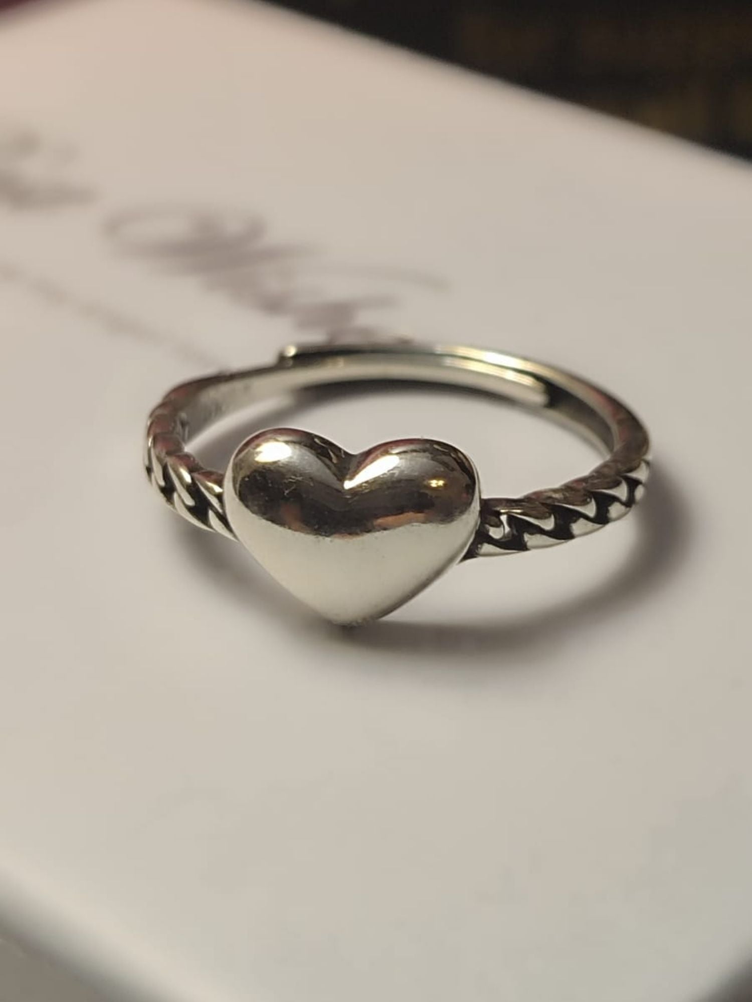 Prilagodljivi prsten u obliku srca s925