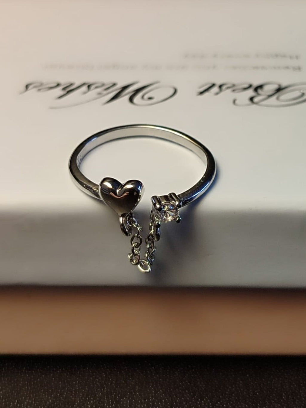 Izvanredan prilagodljivi prsten u obliku srca s925