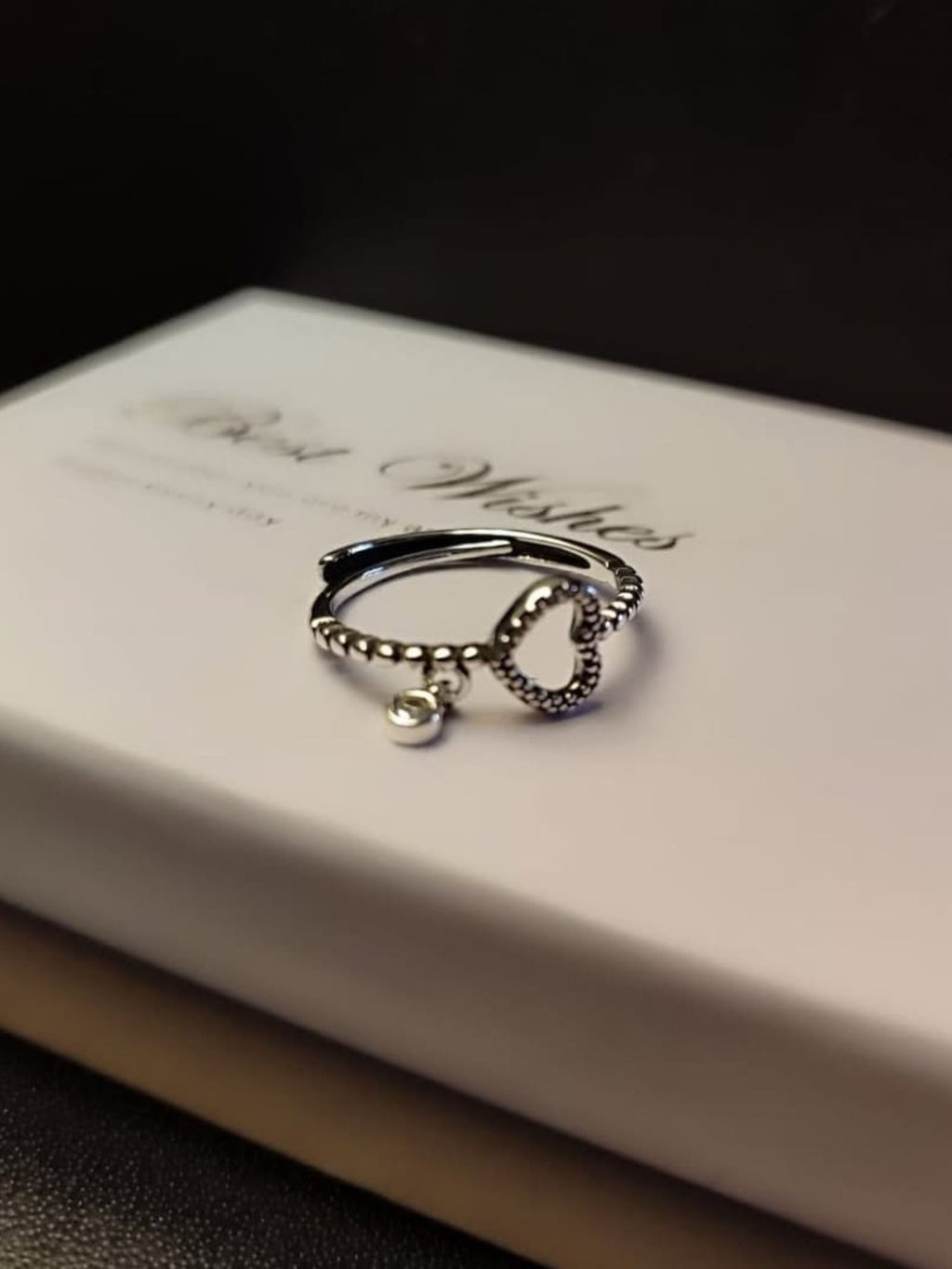 Prilagodljivi prsten u obliku srca s925