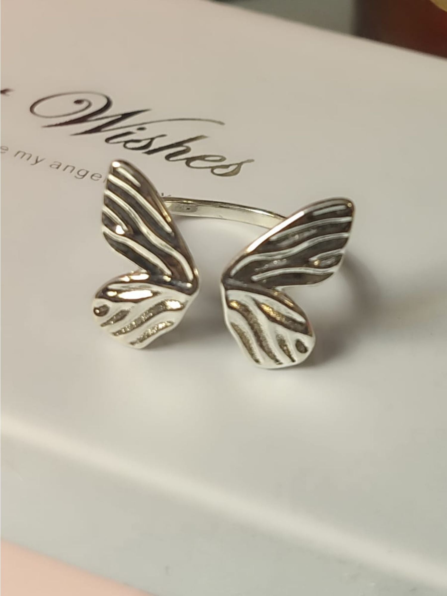 Prilagodljivi prsten sa leptirom od 925 srebra