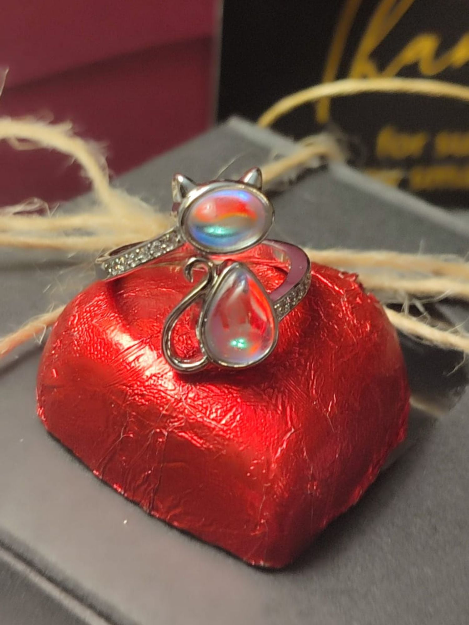 Prilagodljivi 925 srebrni prsten sa mjesečevim kamenom