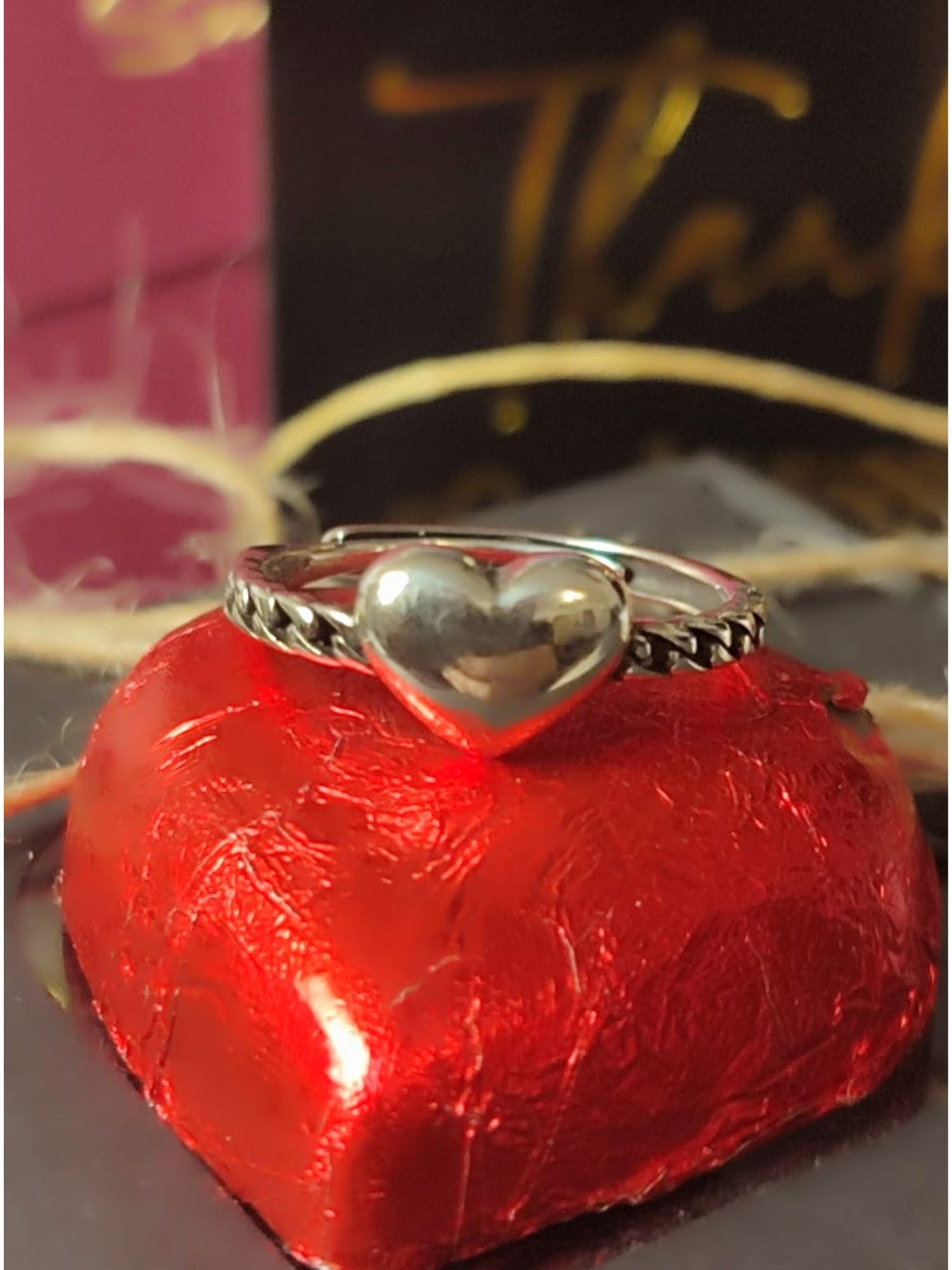 Prilagodljivi prsten u obliku srca s925