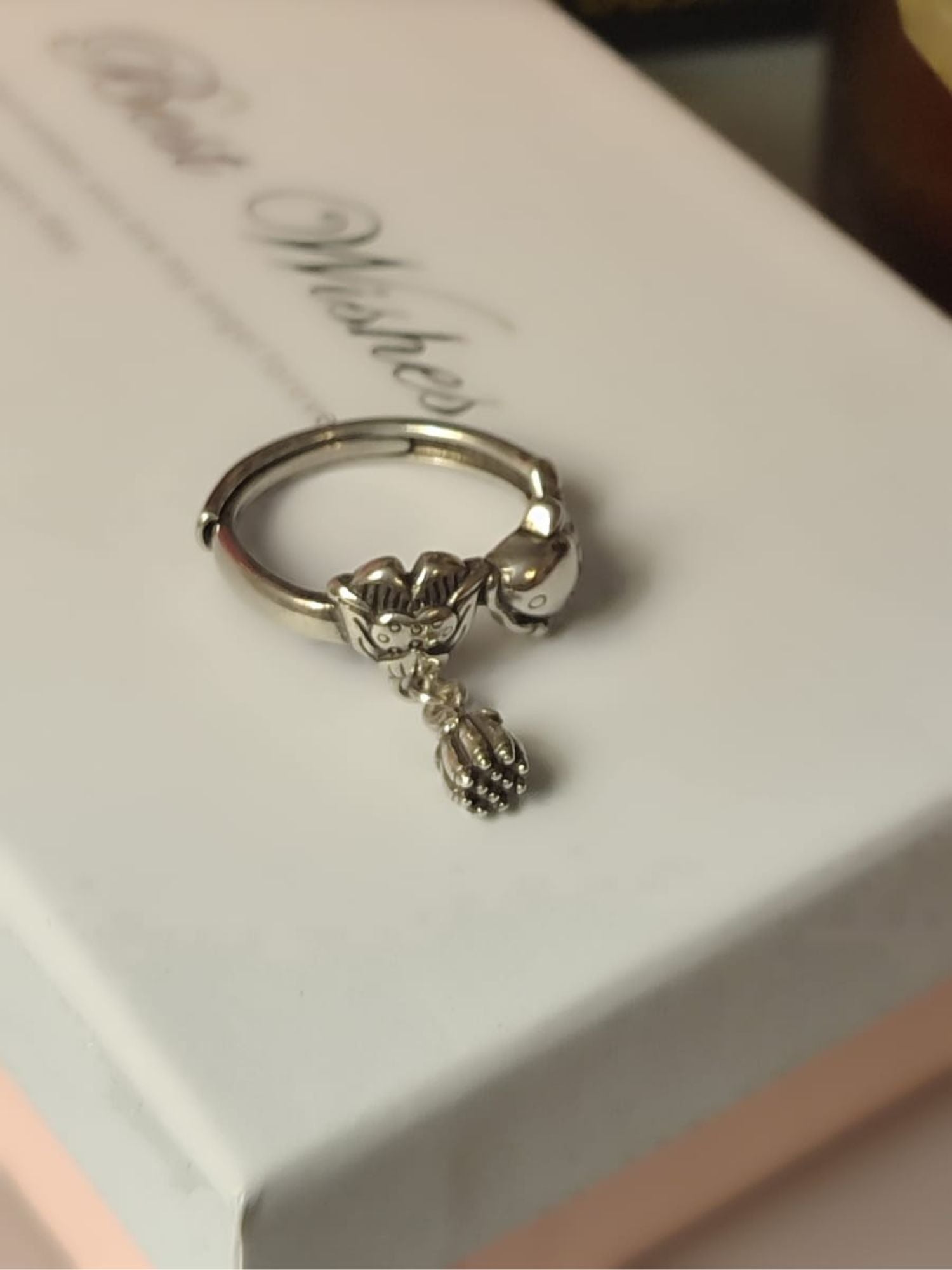 Prilagodljivi prsten u obliku ribe od 925 srebra