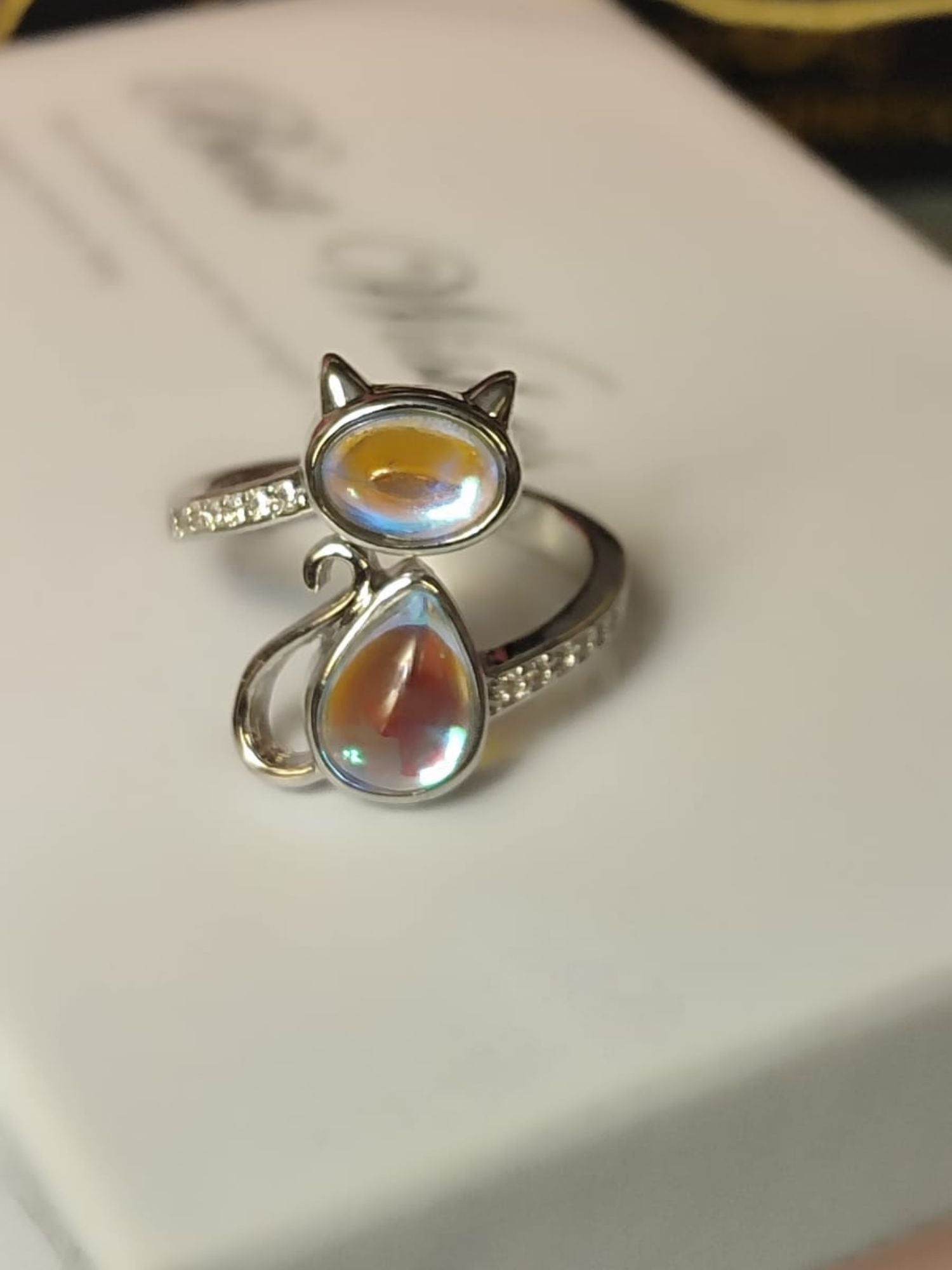 Prilagodljivi 925 srebrni prsten sa mjesečevim kamenom