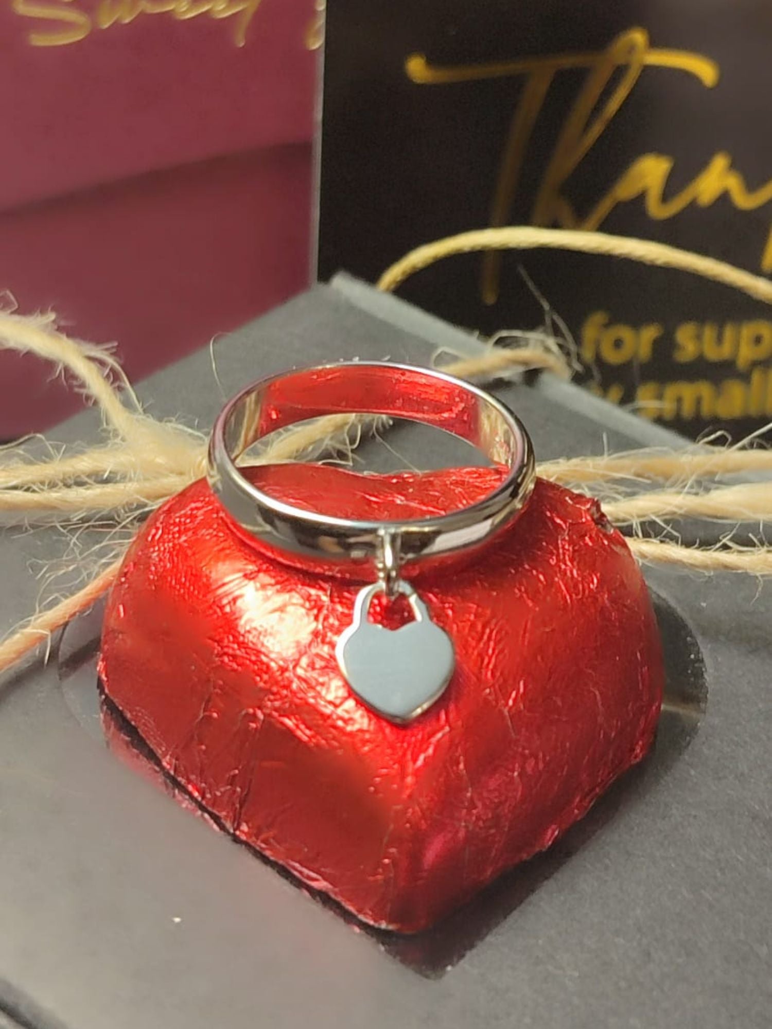 Prsten sa privjeskom u obliku srca s925