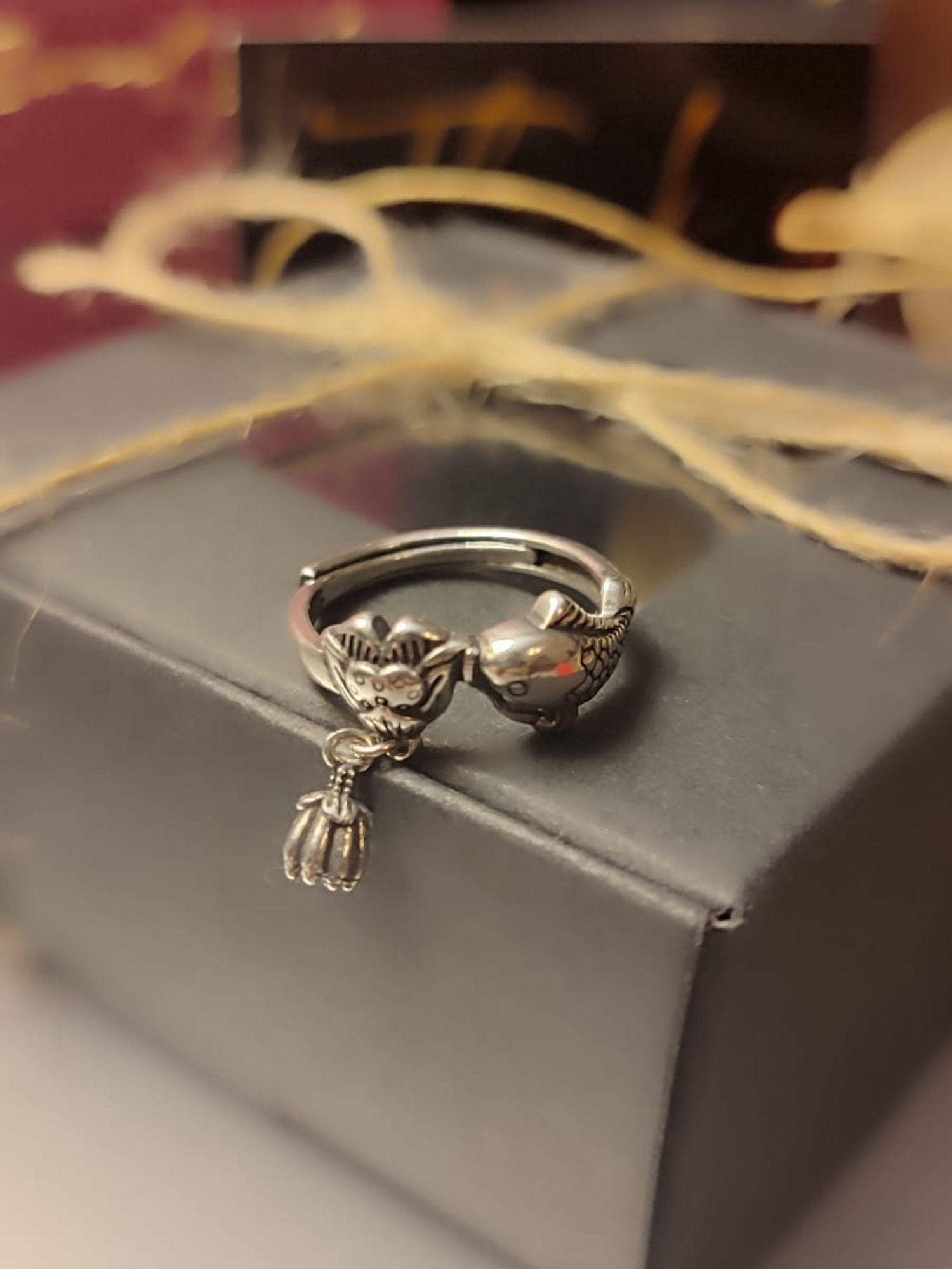 Prilagodljivi prsten u obliku ribe od 925 srebra