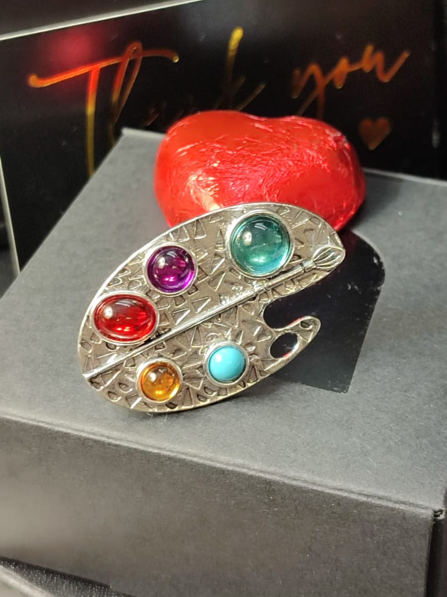 Moderni prilagodljivi prsten u obliku palete od nehrđajućeg čelika