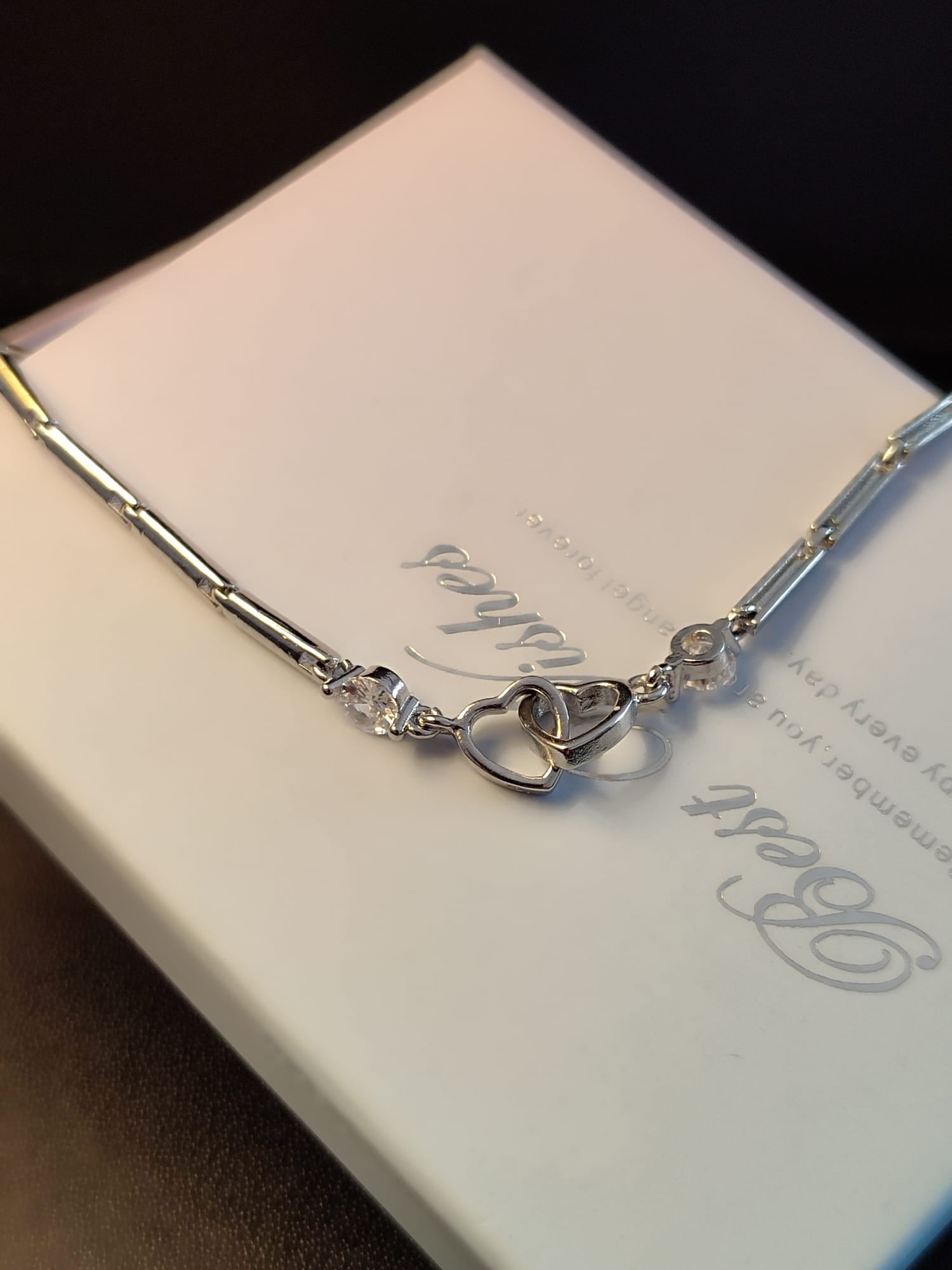 Kreativna srebrna 925 narukvica u obliku srca