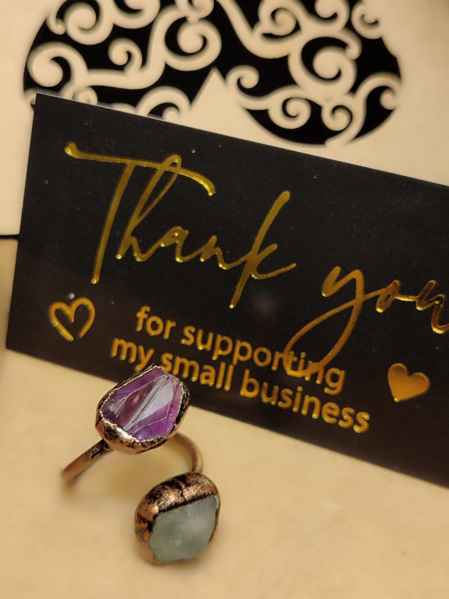 Boho prsten sa dragim kamenjem