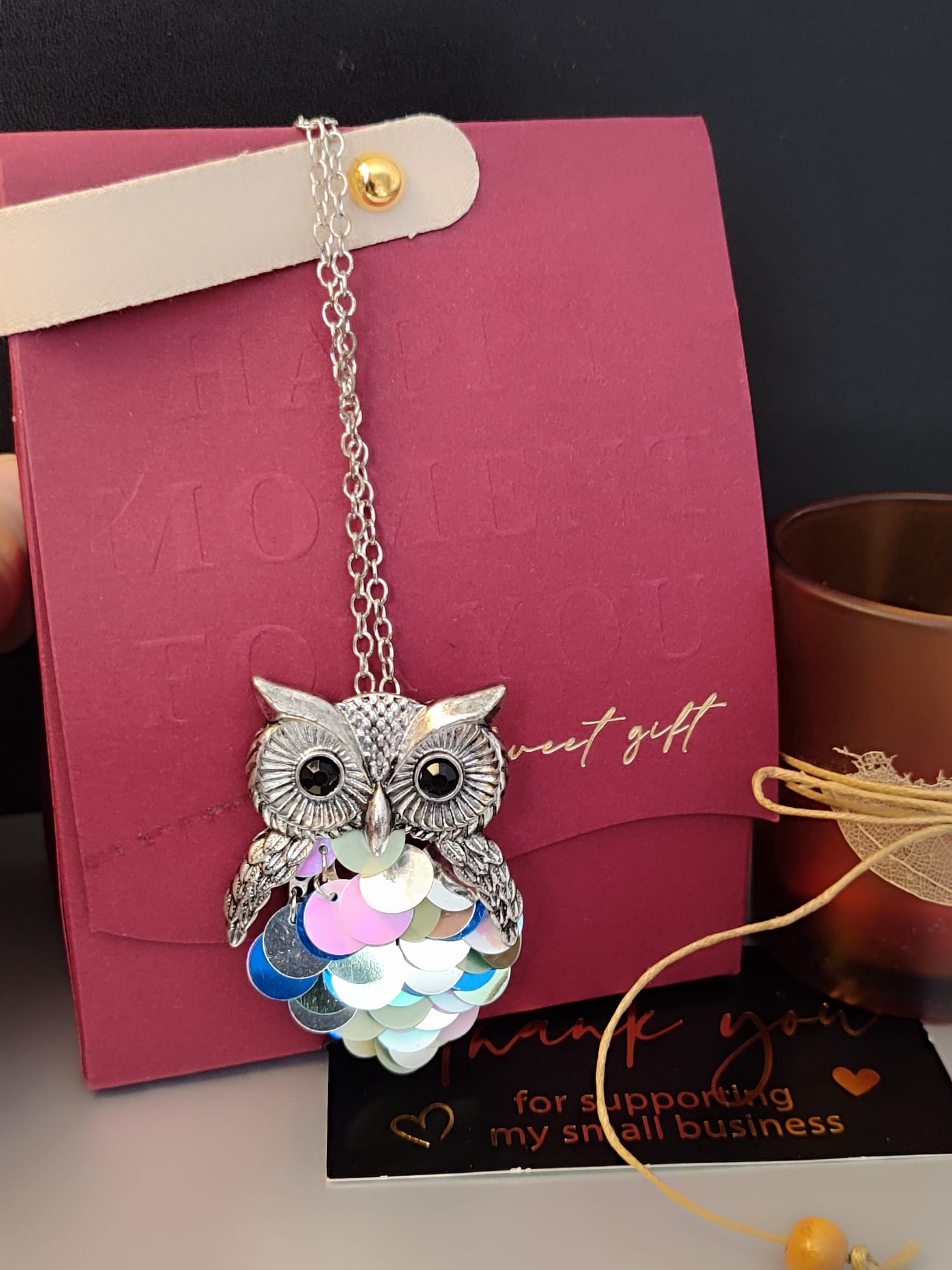 Kreativni ogrlica u obliku sove